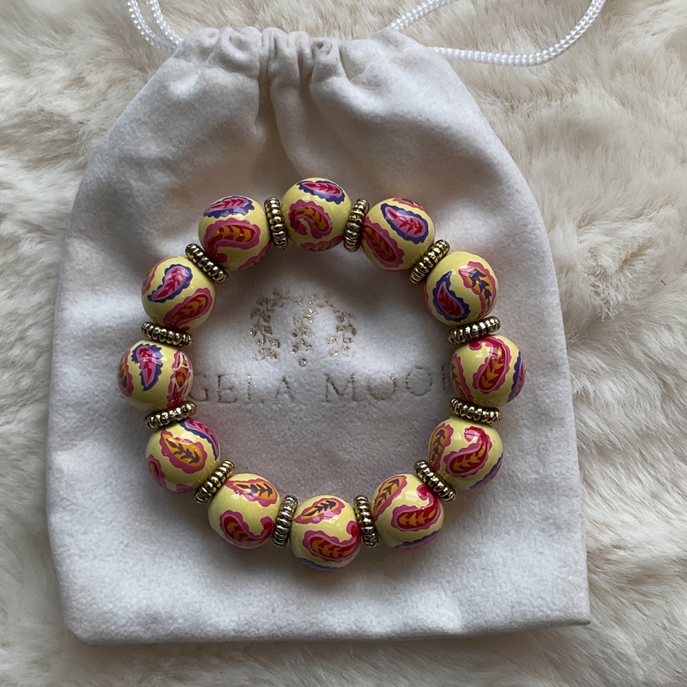 Angela Moore Paisley Hand painted Bracelet